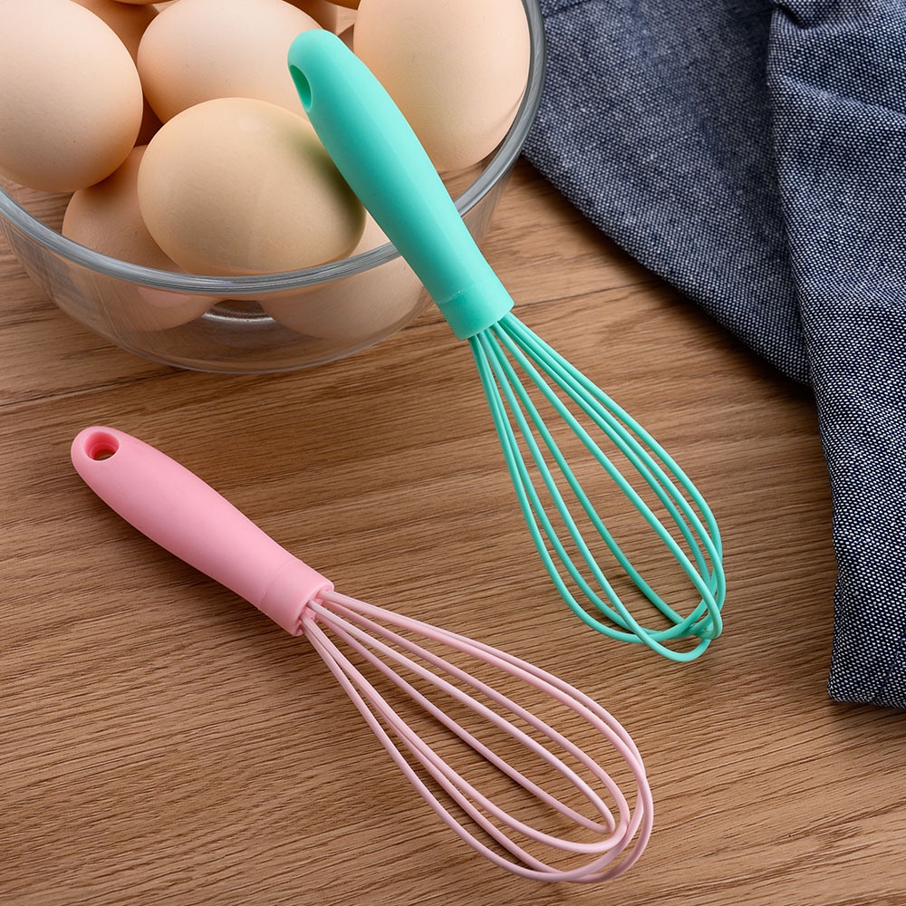 KAISSO - HAND MIXER MANUAL PENGOCOK ADONAN KOCOKAN TELUR | FULL SILICONE MIXER BAKING WHISK EGG BEATER KOCOKAN TELUR PENGADUK ADONAN BPA-FREE | SMALL WHISK SILICONE / HAND WHISKER MINI SILIKON KOCOKAN TELUR 17 CM