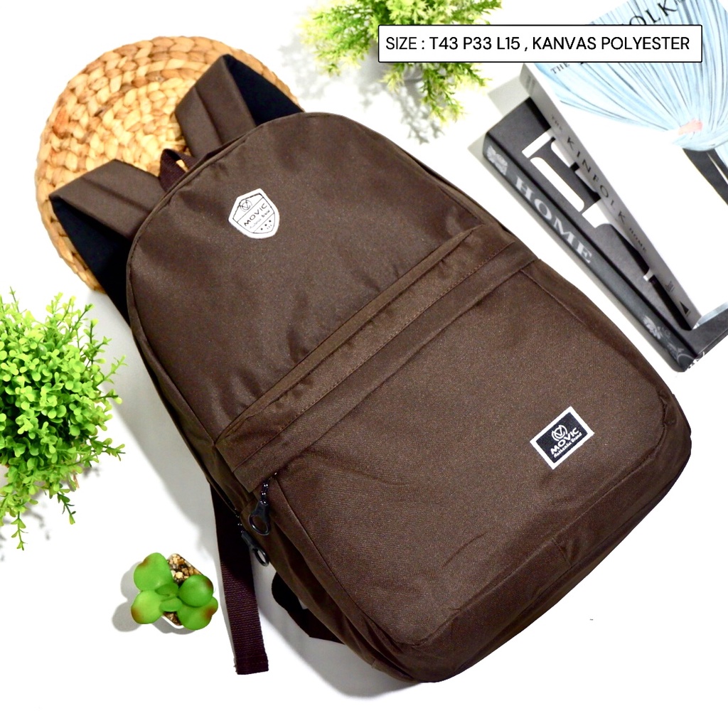 Multi-saku ransel besar tas sekolah dasar lokal movic big ransel perempuan laki laki kantong depan-Warna 15