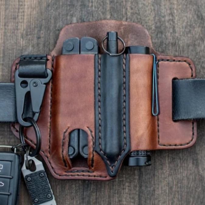 Import Holster Pouch Pocket Belt Pu Leather Kantong Sabuk Multitools