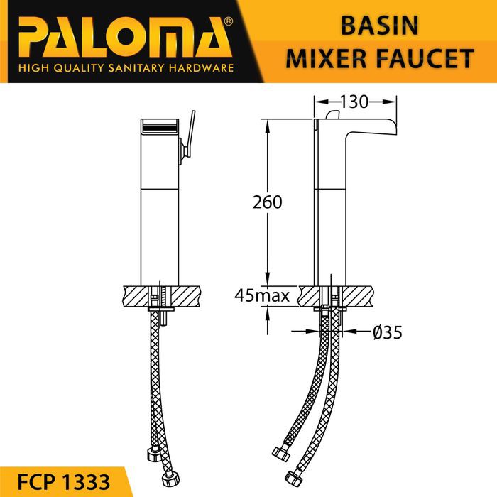 PALOMA FCP 1333 Keran Mixer Wastafel Cuci Tangan Panas Dingin Kran Air