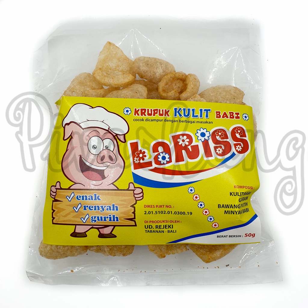 

GROSIR Kerupuk Rambak Babi Krupuk Kulit Rejeki Lariss Bali 50gr FREE Bubble Wrap