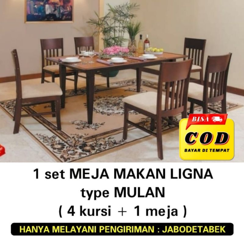 MEJA MAKAN LIGNA 4 KURSI Type MULAN