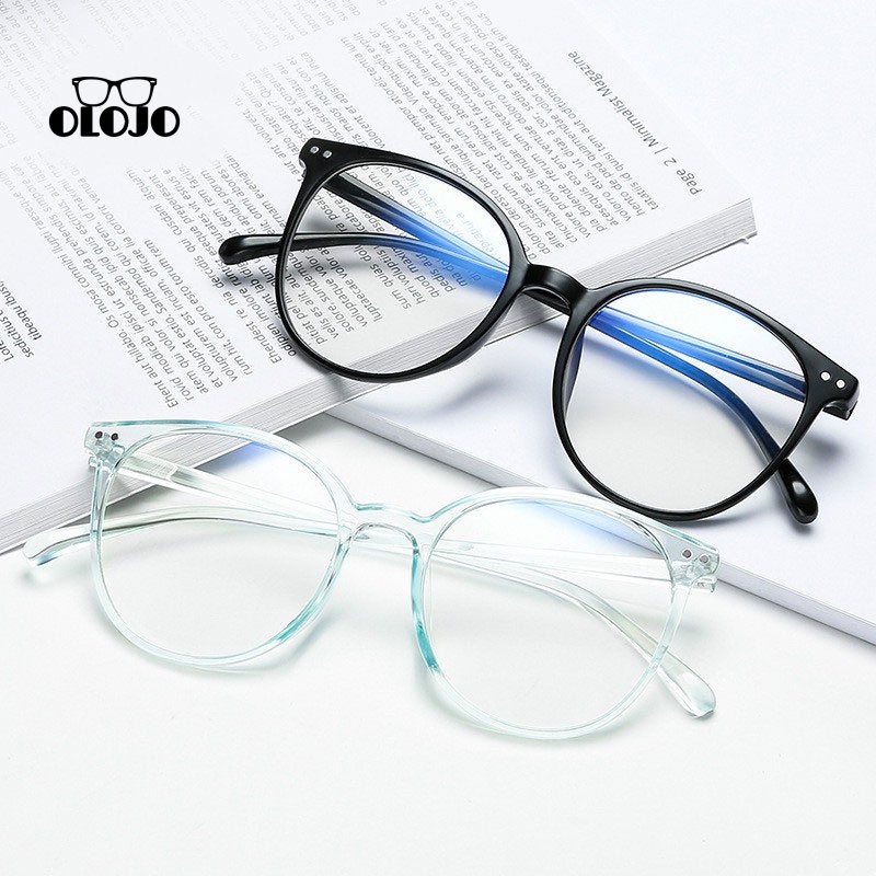 COD Frame Kacamata Anti Radiasi Korean Fashion Kacamata Bulat Eyeglasses Wanita