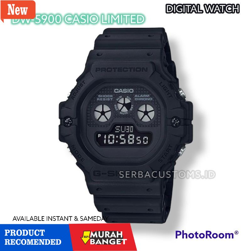 Jam digital wanita terbaik- Jam Tangan Wanita Pria G-shock DW-5900 Digital Diameter 40MM Box Fullset