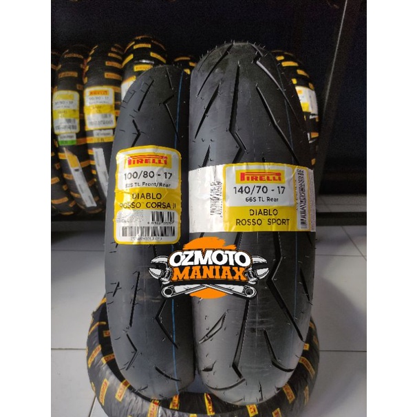 Paket Ban Pirelli Diablo Rosso Corsa 2 II 100/80-17 & 140/70-17 DRSport (Paket Ban Ninja 250 / R15V3