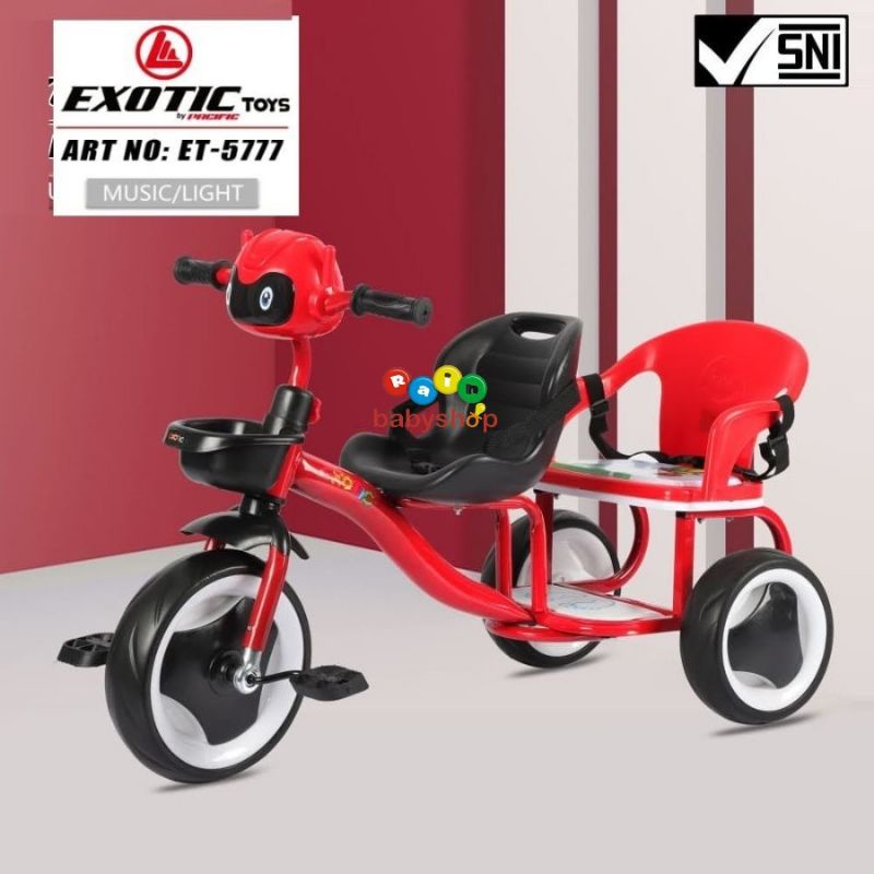 Sepeda Bonceng Anak Exotic Tricycle ET 5777 Mainan Anak Sepeda Roda Tiga Exotic