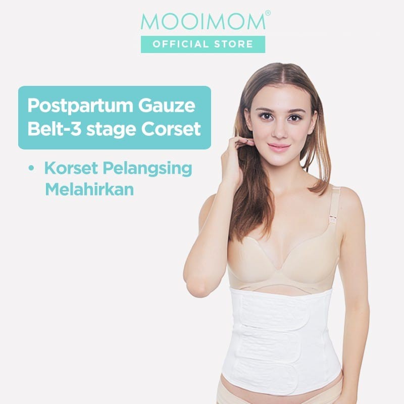 Mooimom C773W Postpatrum Gauze Belt 3 stage ( Korset Pasca Melahirkan )