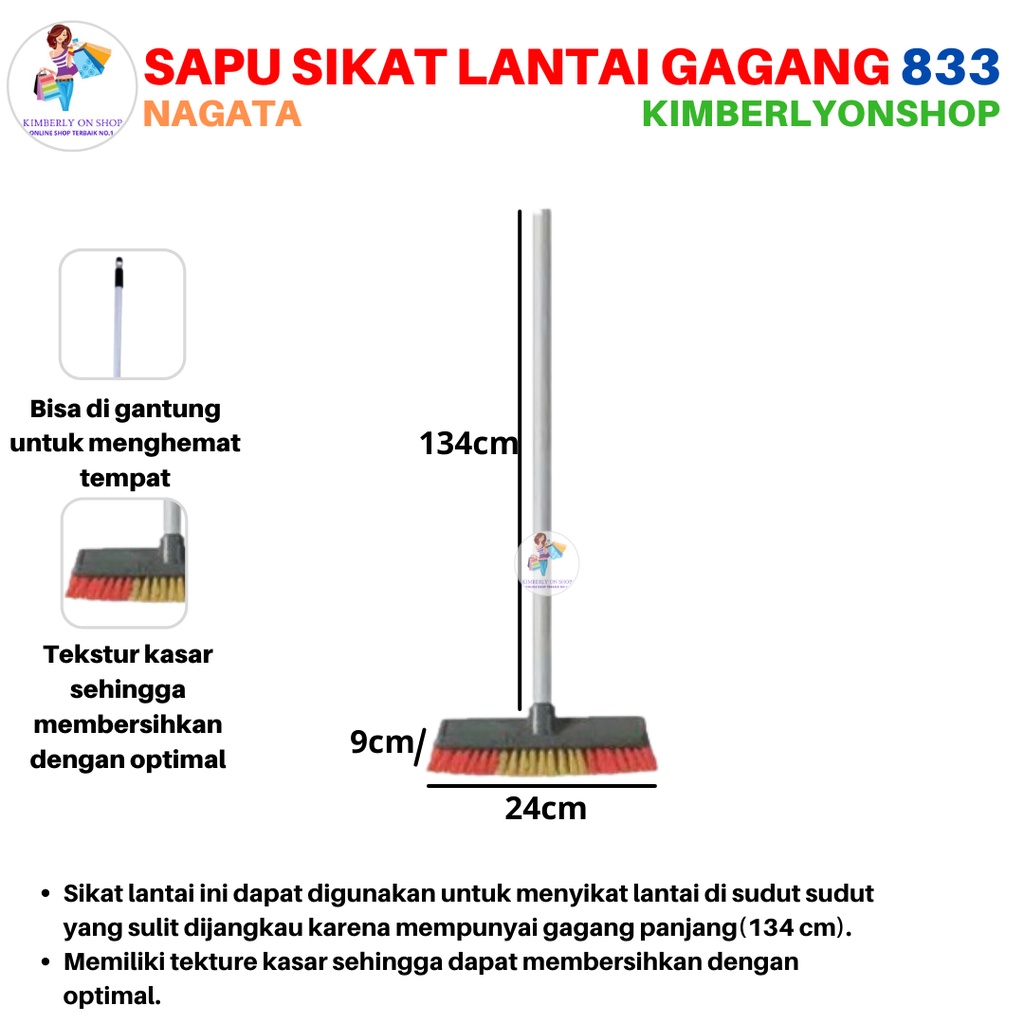 Sapu Sikat Lantai Gagang Panjang Sapu Sikat Dorong 833 Nagata