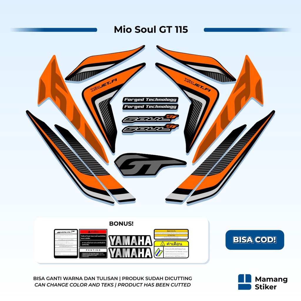 Striping Mio Soul GT 115 Full Body Variasi (2) Original Yamaha Custom Bluecore 2012 2013 2014 GT115 