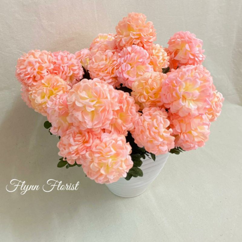 Bunga Seruni Ball X6 (satuan) Bunga Artificial / Bunga Plastik / Bunga Dekorasi / Pernikahan-2