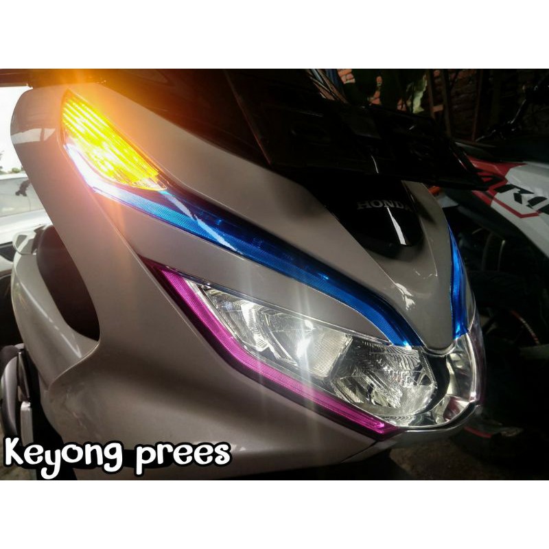 sticker lampu alis PCX tema RGB / sticker lampu PCX / stiker PCX / RGB PC/ lampu PCX