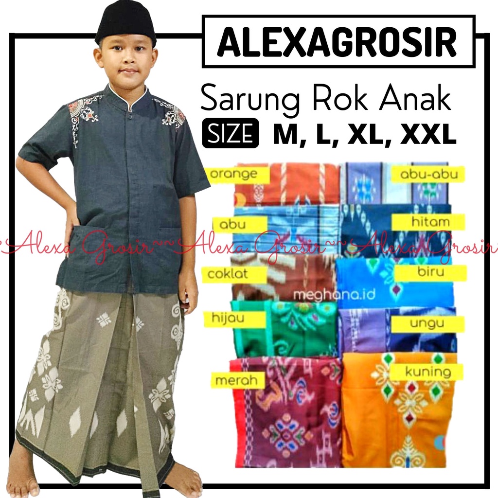 Sarung instan model rok sarung instan anak laki-laki Size S M L XL XXL