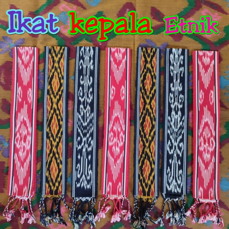 Ikat Kepala Etnik Dayak Kalimantan kain tenun