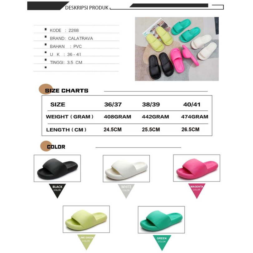 SENDAL WANITA KARET FLUFFY CALATRAVA 2268