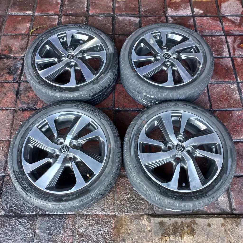 Velg Mobil Bekas Oem New Yaris Ring 16 pcd 4×100 + Ban Bridgestone 195 50 R16