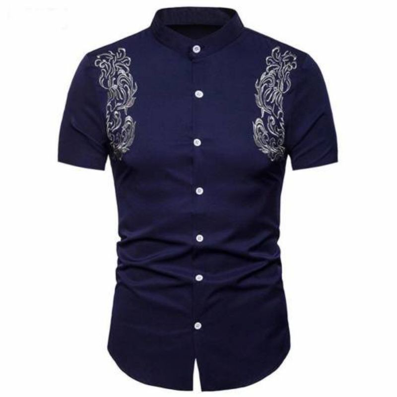 Fshio Celcius OT Kemeja pria lengan pendek Kemeja Kombi Bordir Pakaian Pria Atasan Pria Baju pria At