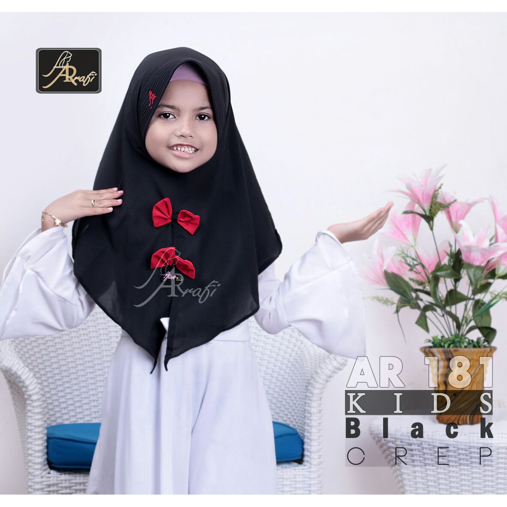 Hijab Ar Rafi dengan kode 181 kids dengan bahan crep