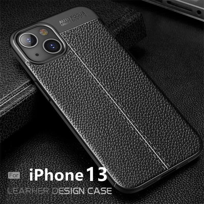 Auto Focus iPhone 13 Mini Pro Max Leather Soft Case AUTOFOCUS Motif Kulit Jeruk