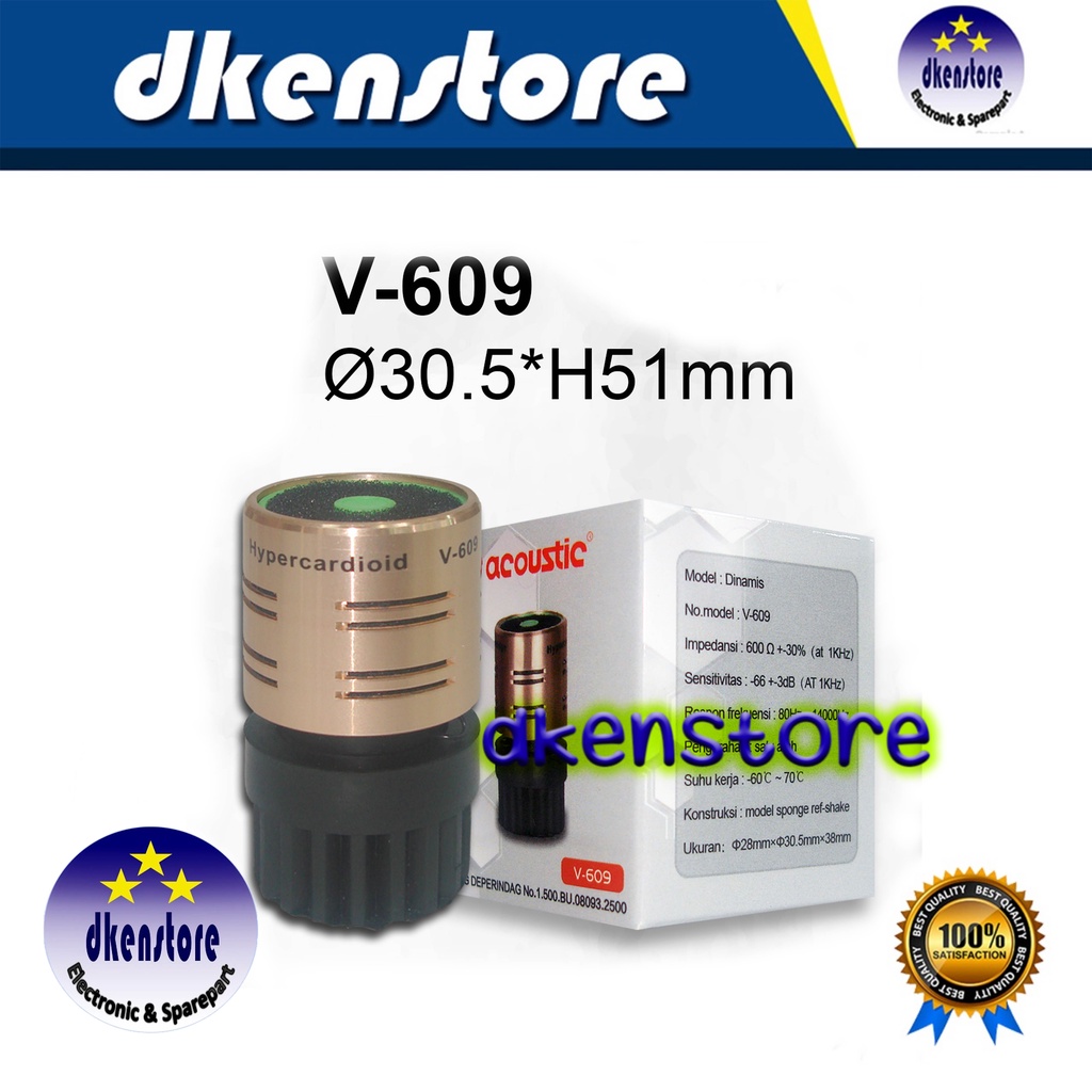 Spool Mic Acoustic V609 Sensitif buat Microphone Vocal kabel dan wireless Original Bagus