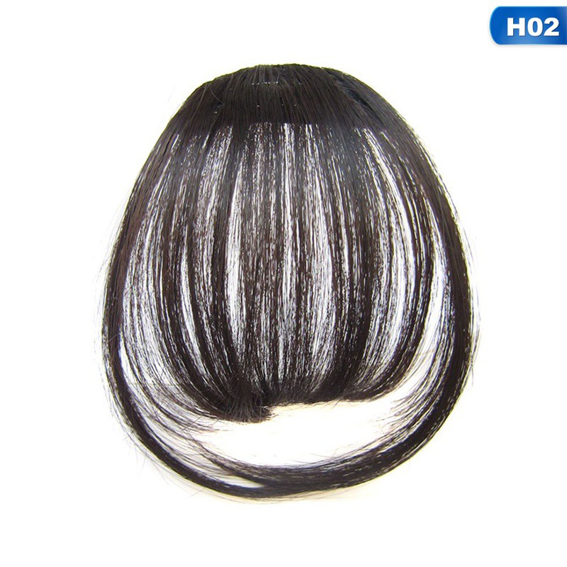 [Bayar di Tempat]Clip on Front Hair Extensions Neat Bang Fringe Clip In wig rambut