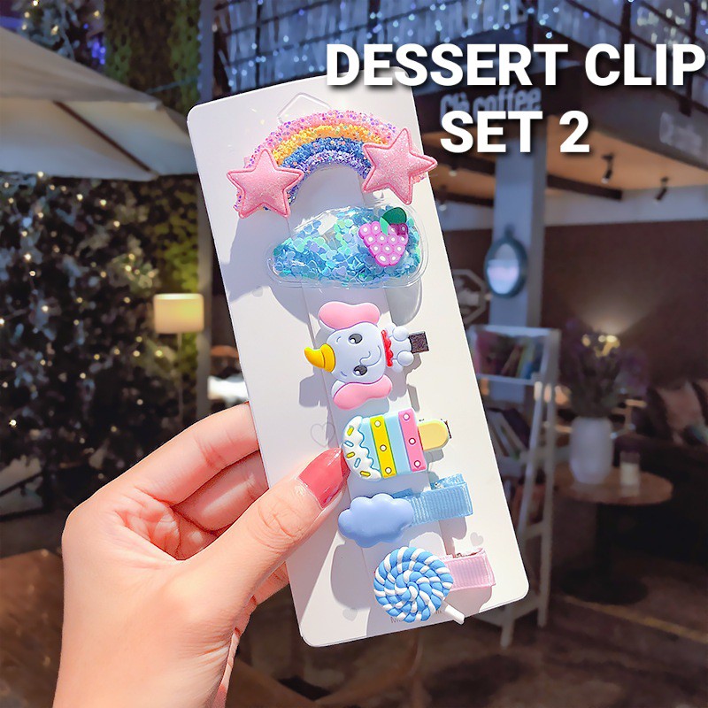 DESSERT CLIP / JEPIT RAMBUT ANAK PEREMPUAN KOREA MOTIF KUE ES KRIM LUCU / AKSESORIS JEPITAN CUPCAKE