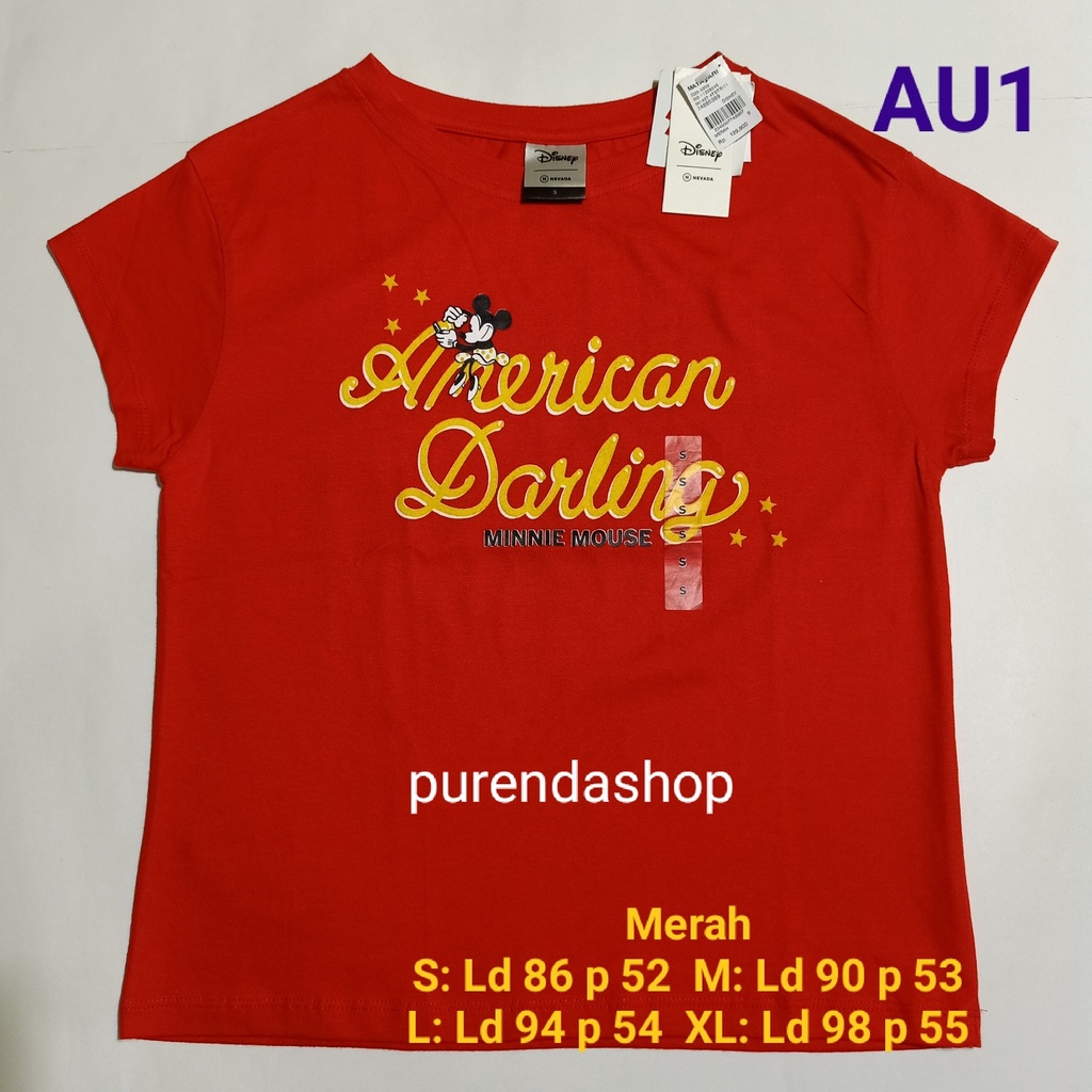 Kaos Wanita Lengan Pendek Nevada Disney Marvel Branded Matahari Original