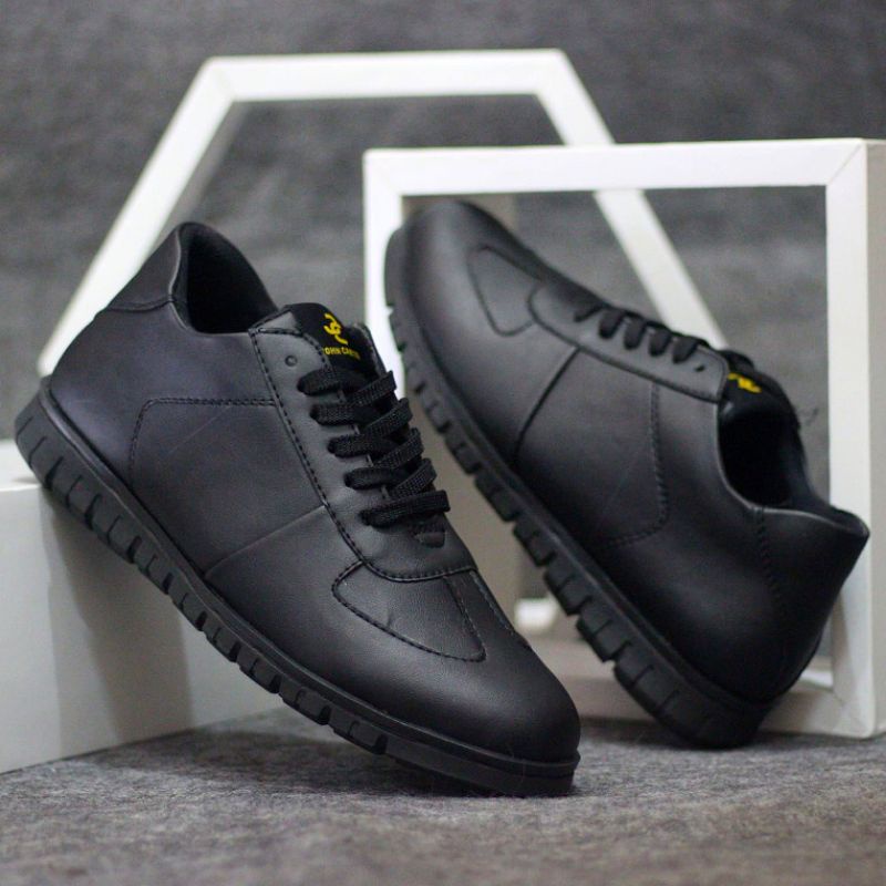 WOLF x CARTER BLACK Sepatu Kasual Sneakers Kulit Asli Model Brogue ch1 Sol Microtech Rubber