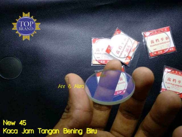 Kaca Jam Tangan Bening Biru