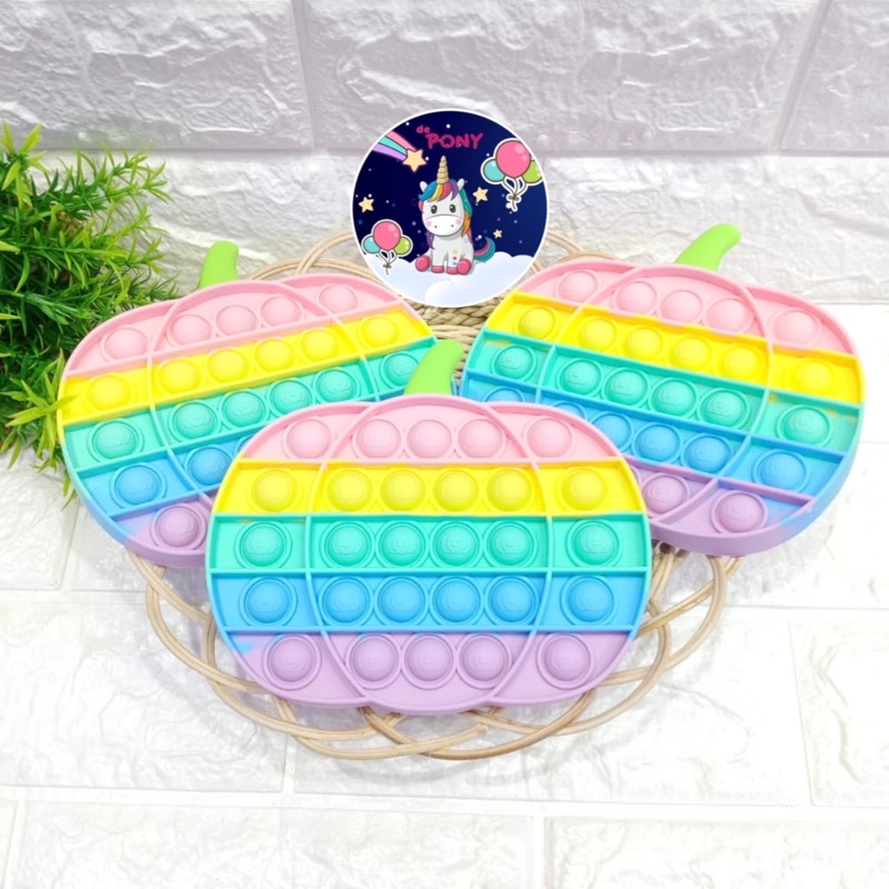 POP IT GLITER/POP IT GID/pop it viral/fidget/tiktok/mainan kekinian-Labu Rainbow