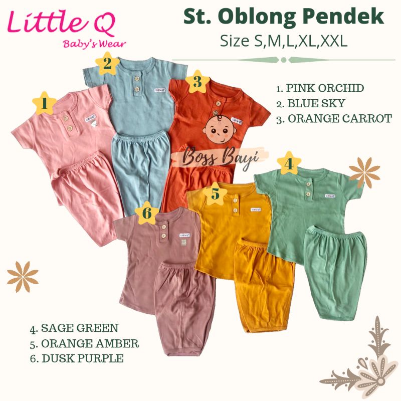 LITTLE Q - Setelan Oblong Pendek + Celana Pendek / Pendek + Celana Panjang (CPR) size XL,XXL