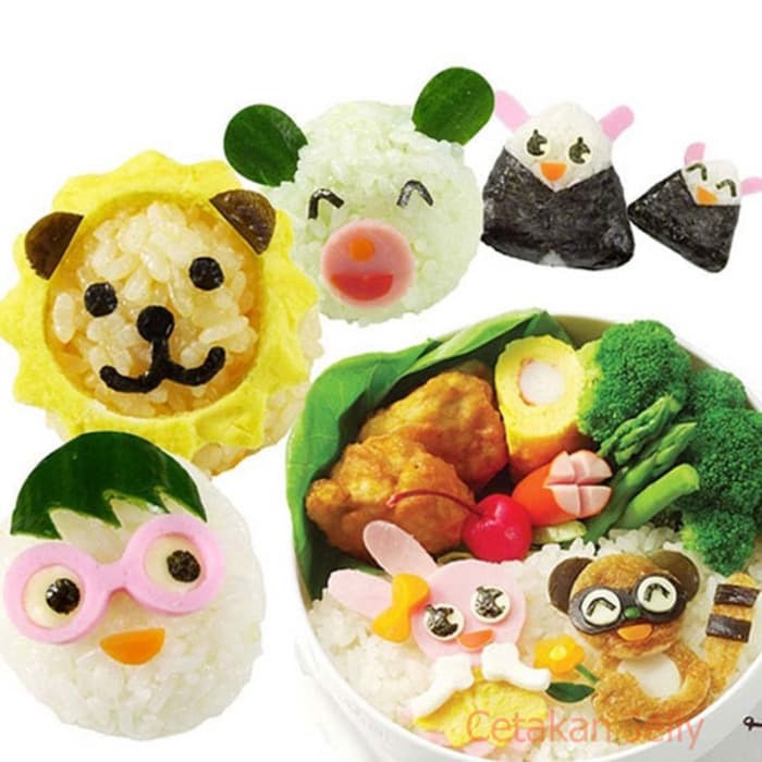 Cetakan Buah Sayur Bento Bentuk Bunga Pita Love Food Cutter Isi 3 Cetakan Nori Keju Ham Sayuran Vegetable Cutter Bento Model 2