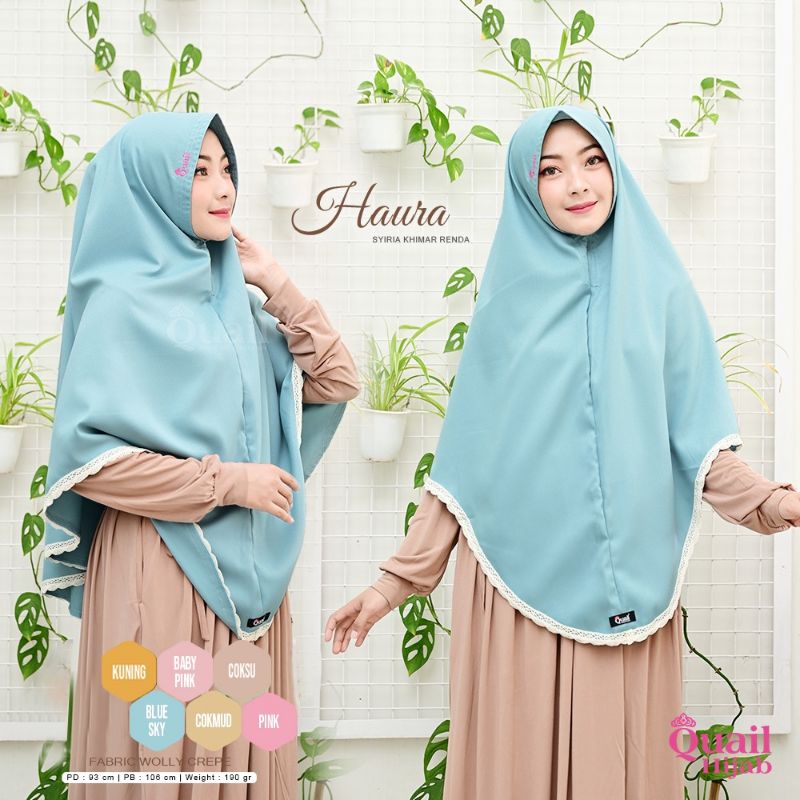 HAURA ORIGINAL QUAIL HIJAB | KHIMAR NON PAD QUAIL | KHIMAR QUAIL | KHIMAR BLUE SKY | KHIMAR RENDA
