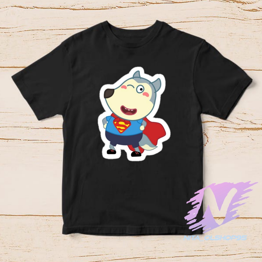 kaos wolfoo superhero baju anak wolfo animasi series