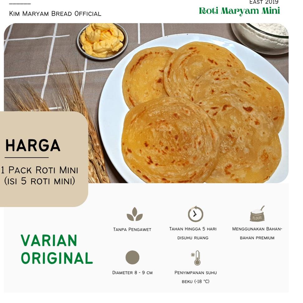 

NEW Roti Maryam/Cane/Canai/Konde Kim Original 1 Pack isi 5 Pcs 2481 ㊋