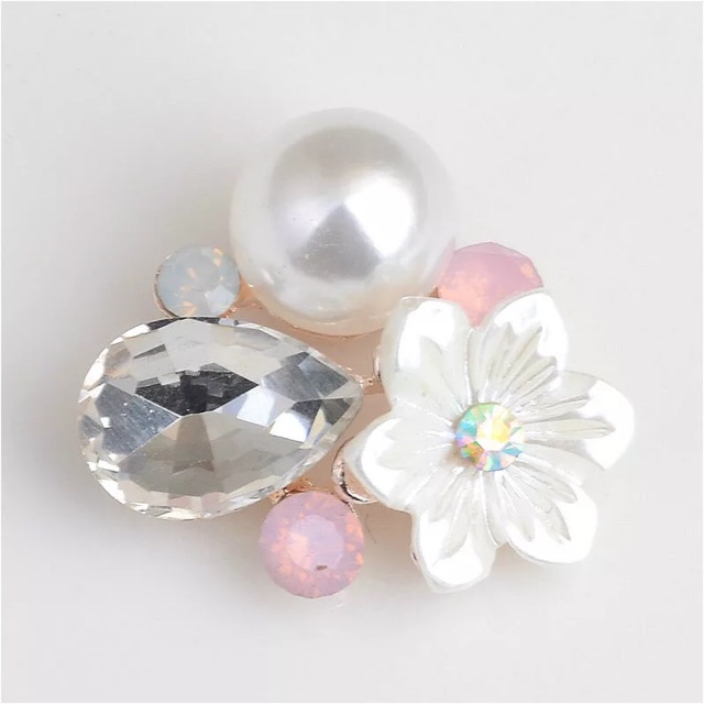 Bunga Pearls Button Dahlia diamond 17x21mm isi 1pcs Bahan craft aksesoris kerajinan tasbih bling