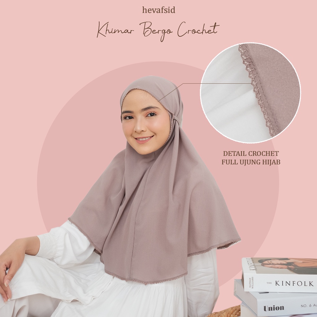 Jilbab Khimar Bergo Crochet full crochet