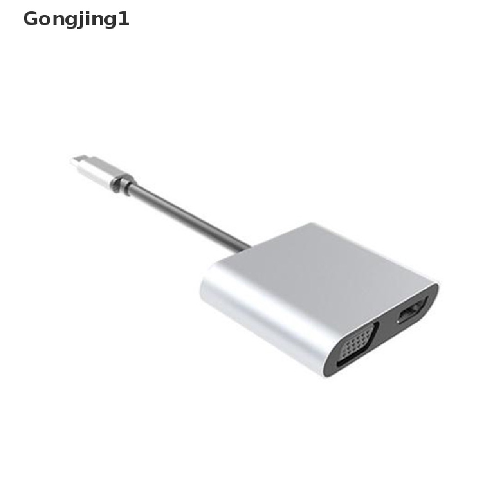 Gongjing1 Adapter Charger Pd 4 In 1 Usb Tipe-C Ke Hdmi 4k Vga Usb 3.0 Fast Charging