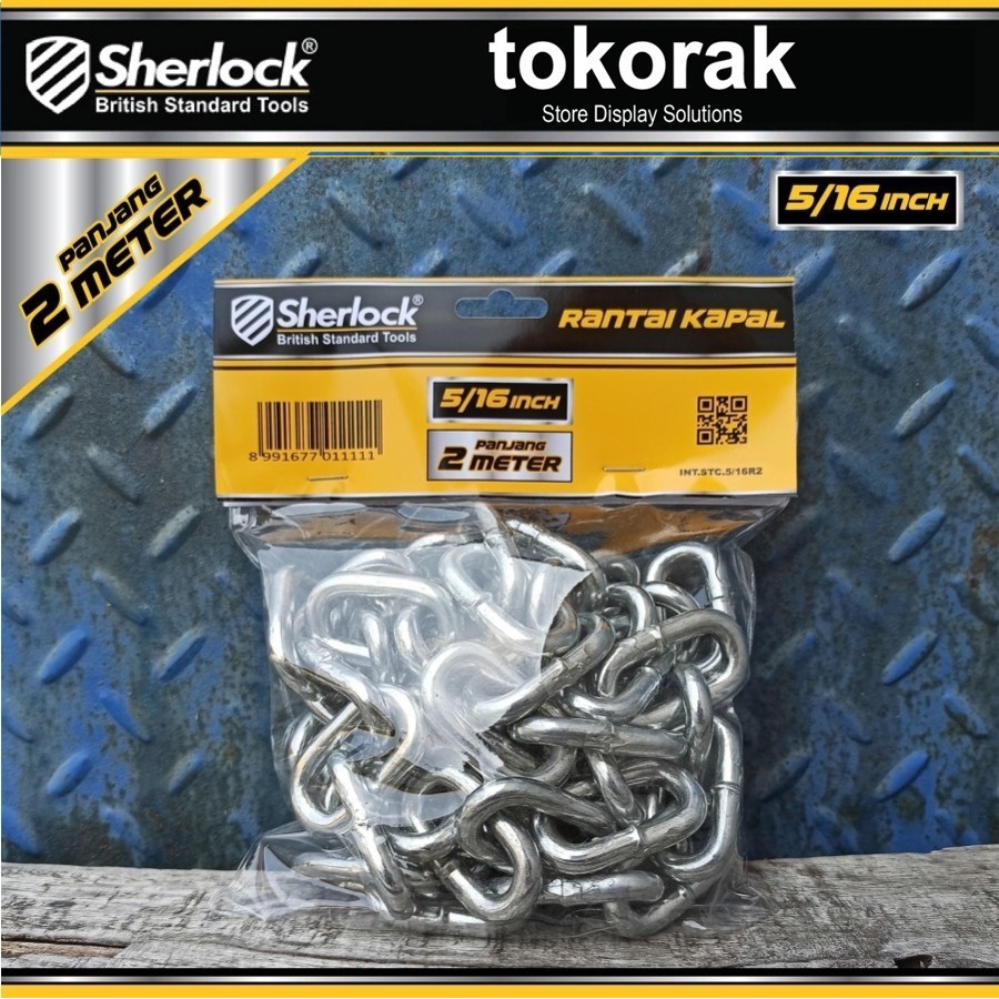 RANTAI BESI 8 MM 2 METER SHERLOCK - RANTAI KAPAL GALVANIZED 5/16 INCH