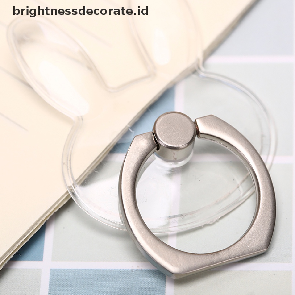 (Birth) 1pc Stand Holder / Dudukan Ponsel Model Cincin Transparan Dapat Berputar