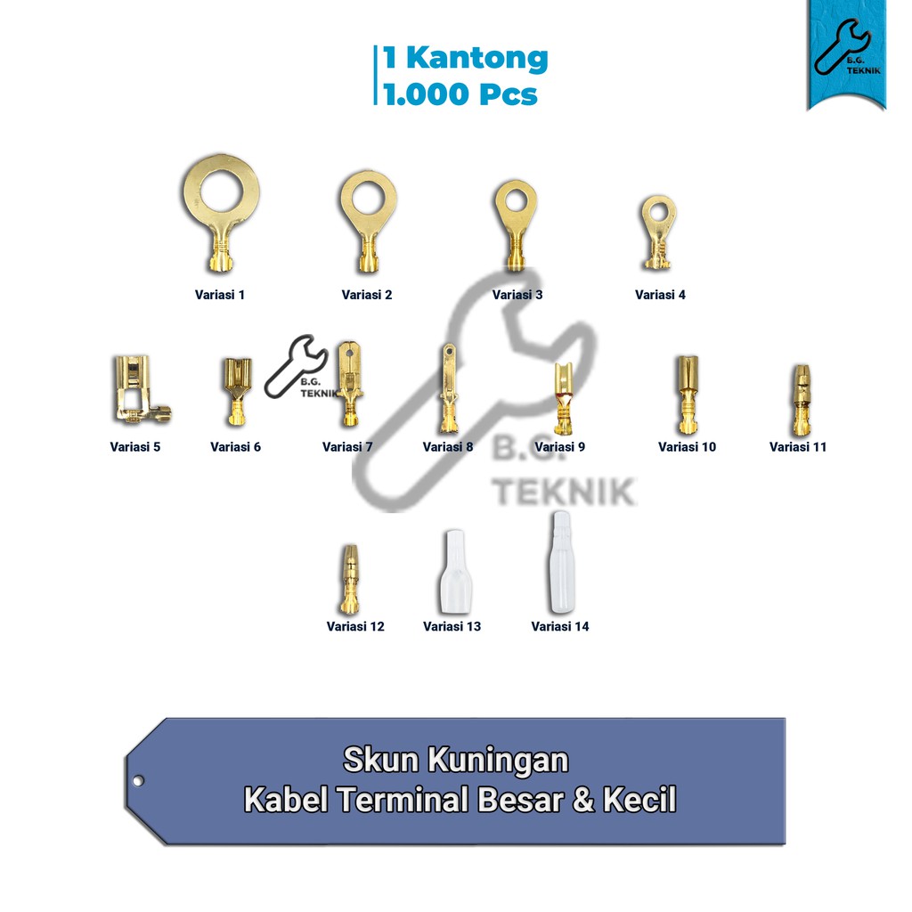 Grosir Skun Kuningan Kabel Terminal Besar &amp; Kecil isi 1000
