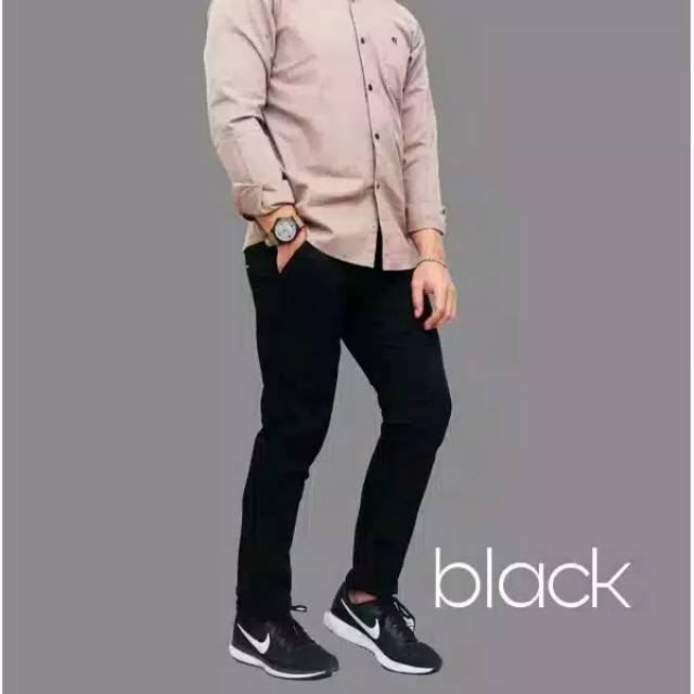 Celana Chino Panjang Pria Dewasa Slimfit Terbaru Termurah Casual Chinos Pensil Warna Hitam Moca Cream Abu Coksu Ukuran 27-38