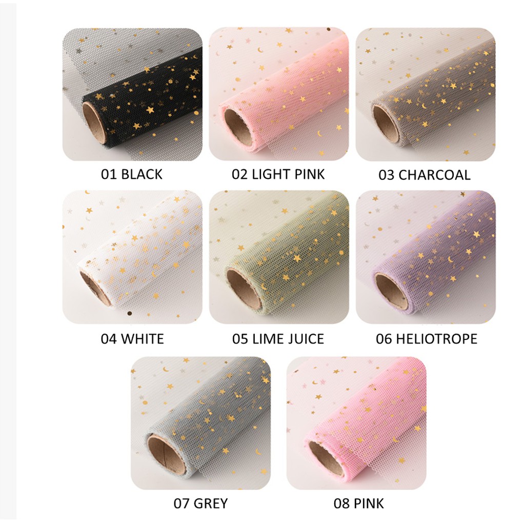 

GOLD STAR TILE (ROLL; 50 cm x 5 yard) - Kertas Bunga Wrapping Paper roll