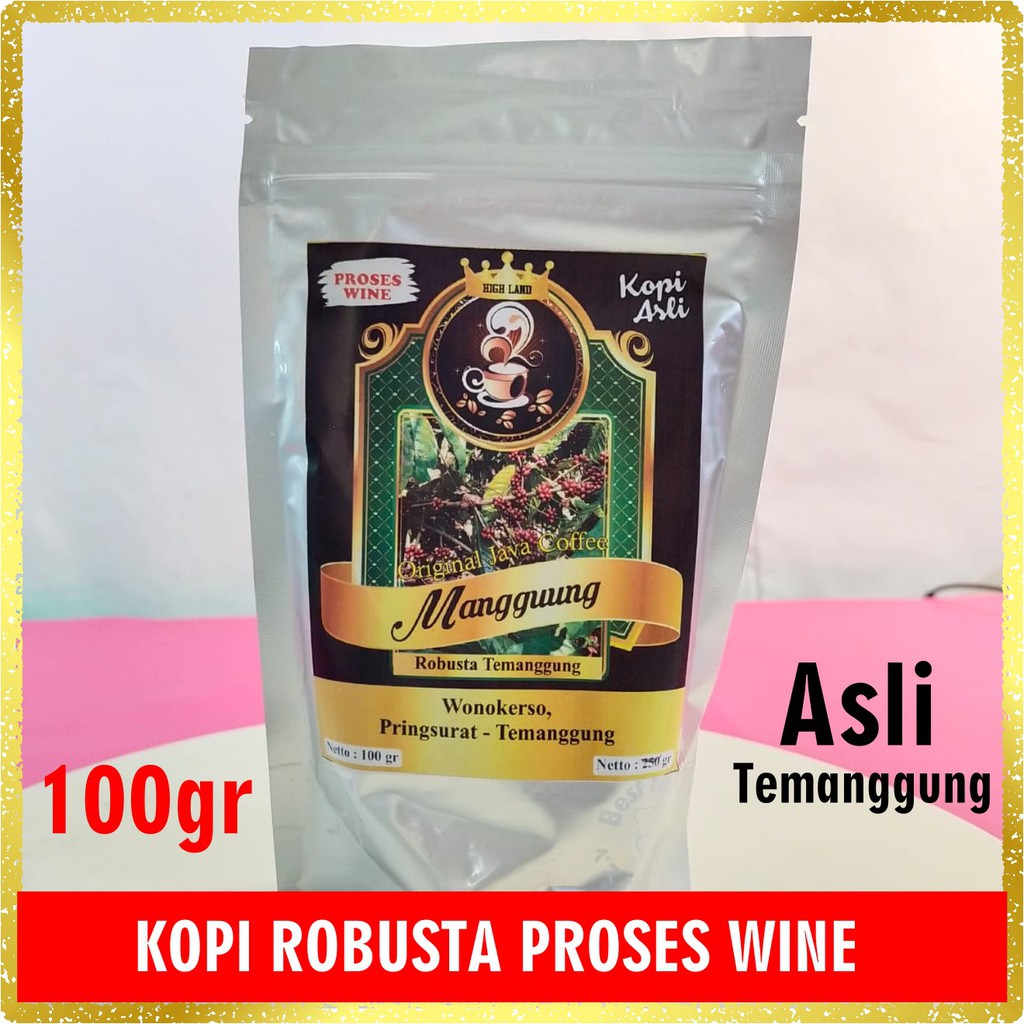 

Kopi ROBUSTA PROSES WINE Minuman Bubuk Asli Temanggung Original Java Coffee Powder 100gr