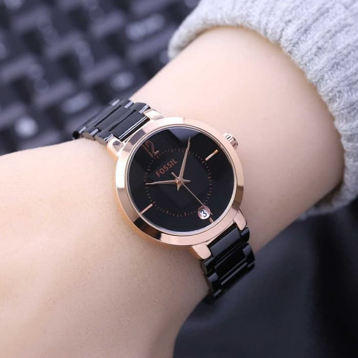 Jam Tangan Wanita Fashion L1954G Tali Rantai Belimbing Tanggal Aktif Free Box &amp; Baterai