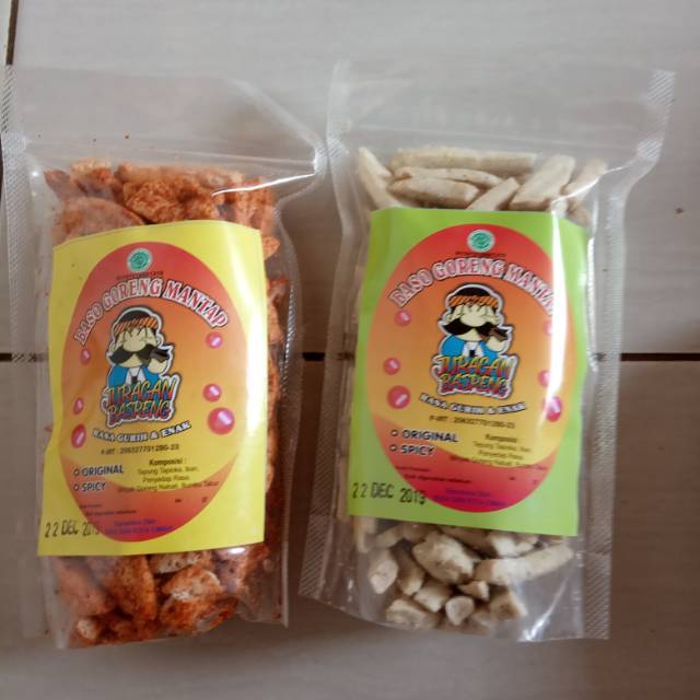 

Basreng/bakso goreng cemilan khas bandung ada varian rasa pedas dan original