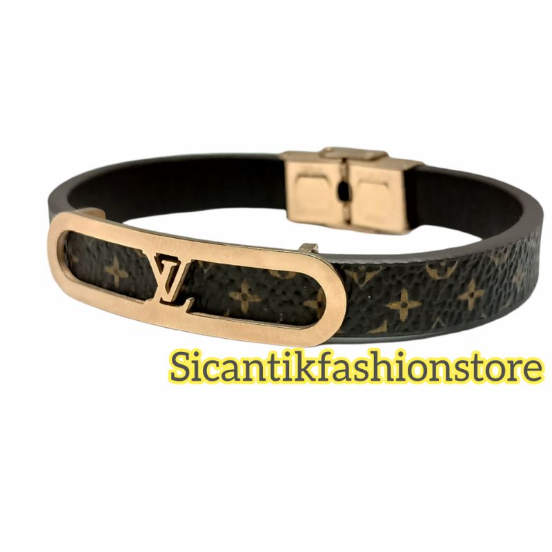 Gelang Titanium Wanita Gelang Bahan Kulit 19CM Fashion Wanita Terlaris Anti Karat Gelang Wanita Gold