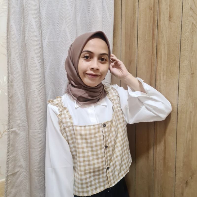 TARTAN TOP RAMPEL/ TANKTOP TARTAN WANITA