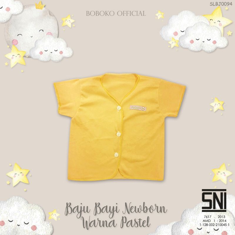 Baju Bayi Pendek Boboko Newborn Warna Pastel isi 6 Pcs 0-6 bulan