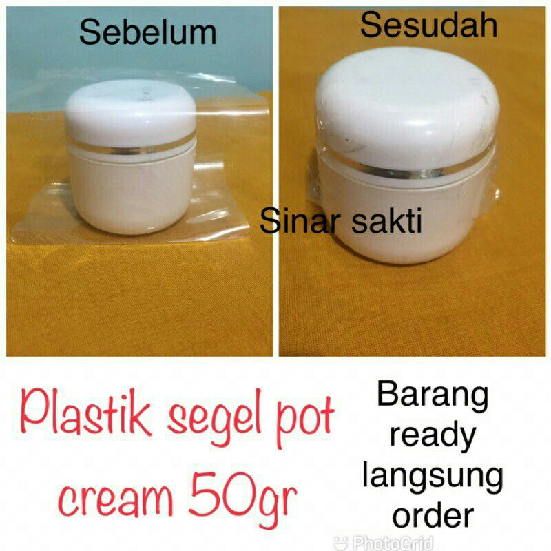 plastik segel pot cream 50gr / plastik shrink segel