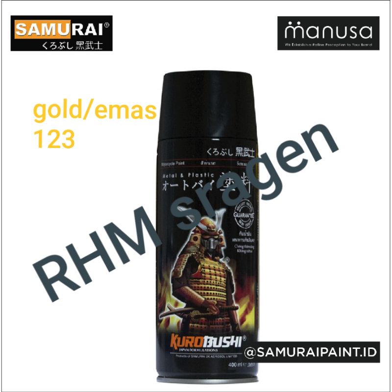 Pilox Samurai Paint warna gold/emas  kode 123 isi 400ml